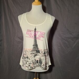 Women's White Graphic Tank Top